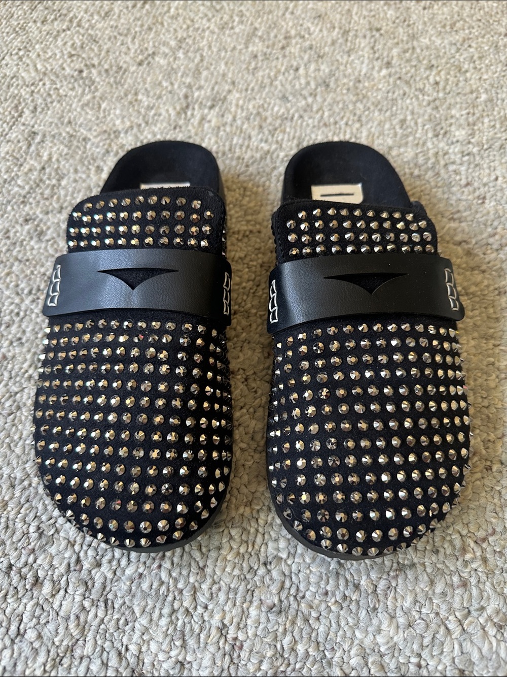 Dirty Laundry Black Studded Slip-On Mules